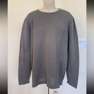 BALLY Mens Gray Cotton Ribbed Knit Sweater Top Blouse Size US 44 54